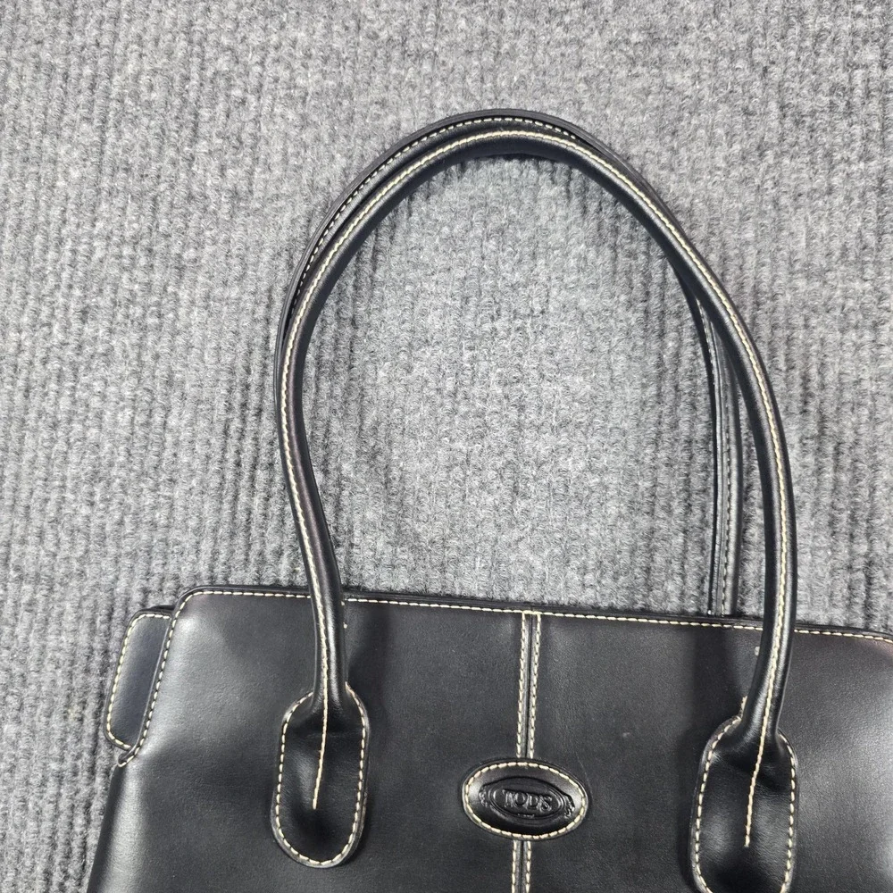 Tods D Bag Womens Black Leather Handbag‎ Satchel Purse Authentic Luxury